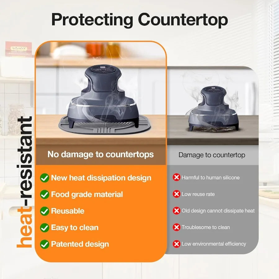 Silicone Air Fryer Trivets for Ninja Crispi Accessory Hot MatPortable Glass Air Fryer Cooking System Holder HeatResistant NonSl