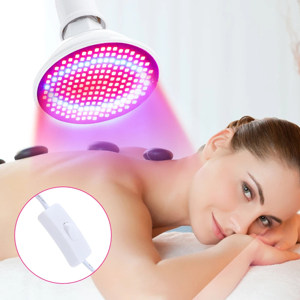 Anti Aging Red blue LED Light Therapy Bulb With Lamp Clip Red 660nm Near Infrared 850nm Beauty Full Body  Skin Care Pain Relief