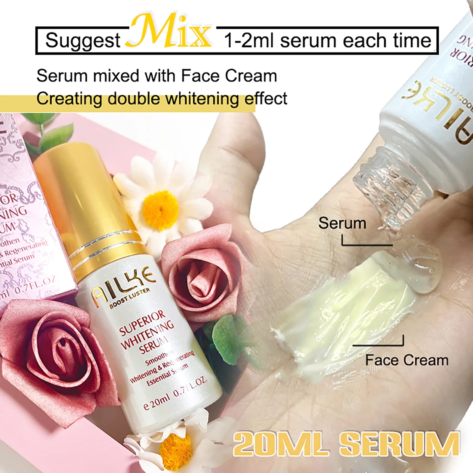 AILKE Rosewater Toner for face vitamin c brightening cleaning whitening Glycerin Oil Control Essence tonic facial care comestics