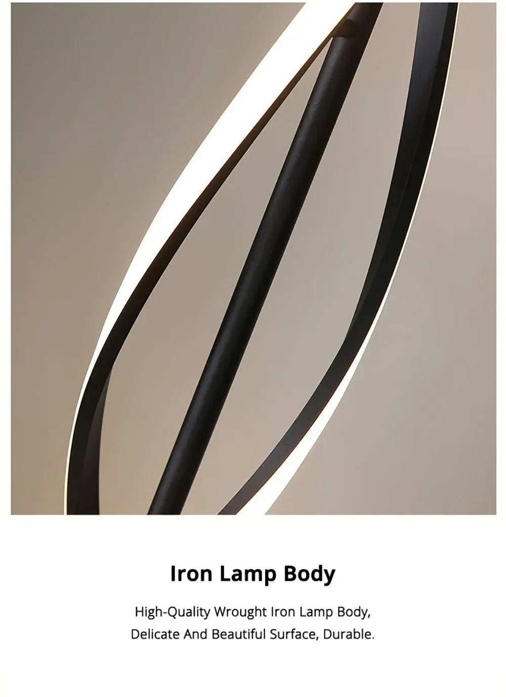 Minimalist creative floor lamp, bedroom living room personalized atmosphere lamp,Nordic minimalist LED circular curve floor lamp