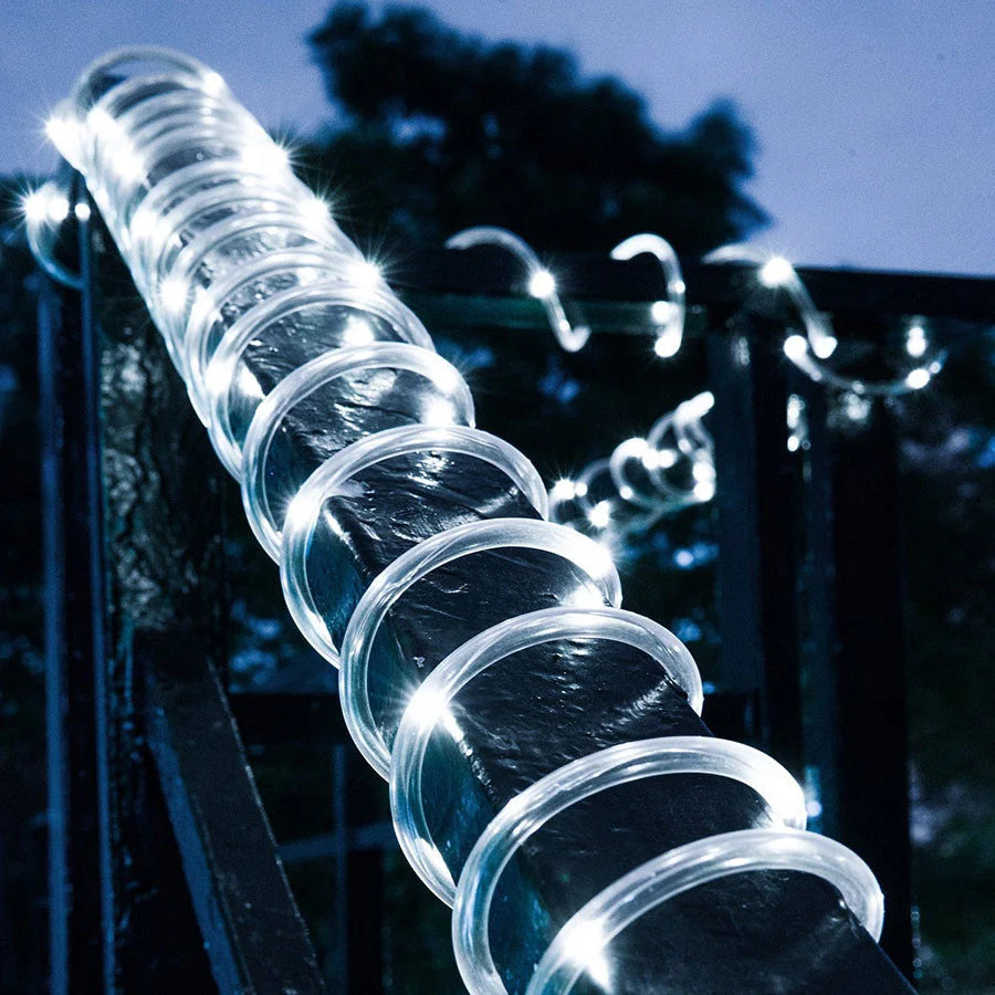 10M 20M 30M LED Tube Rope String Light Outdoor Waterproof 8 Modes Christmas Garland Fairy Lights for Garden Yard Path Tree Decor