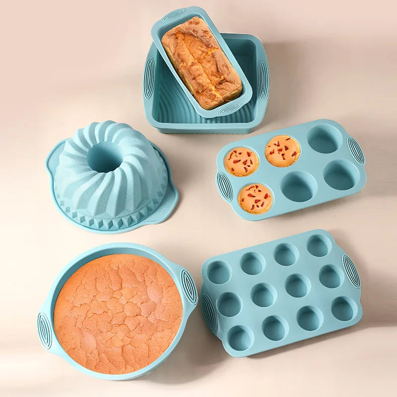 30PCS Non-Stick Silicone Baking Tools Set Food Grade Heat Resistant Mold for Cake Bread Muffin Chocolate Making DIY Kitchen Tool