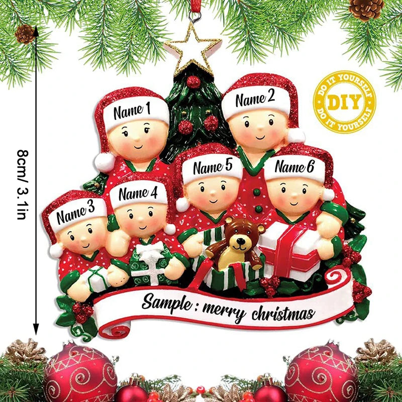 Christmas Pendant DIY Personal Family Christmas Decorations For Home 2023 Navidad Christmas Tree Hanging Ornament New Year 2024