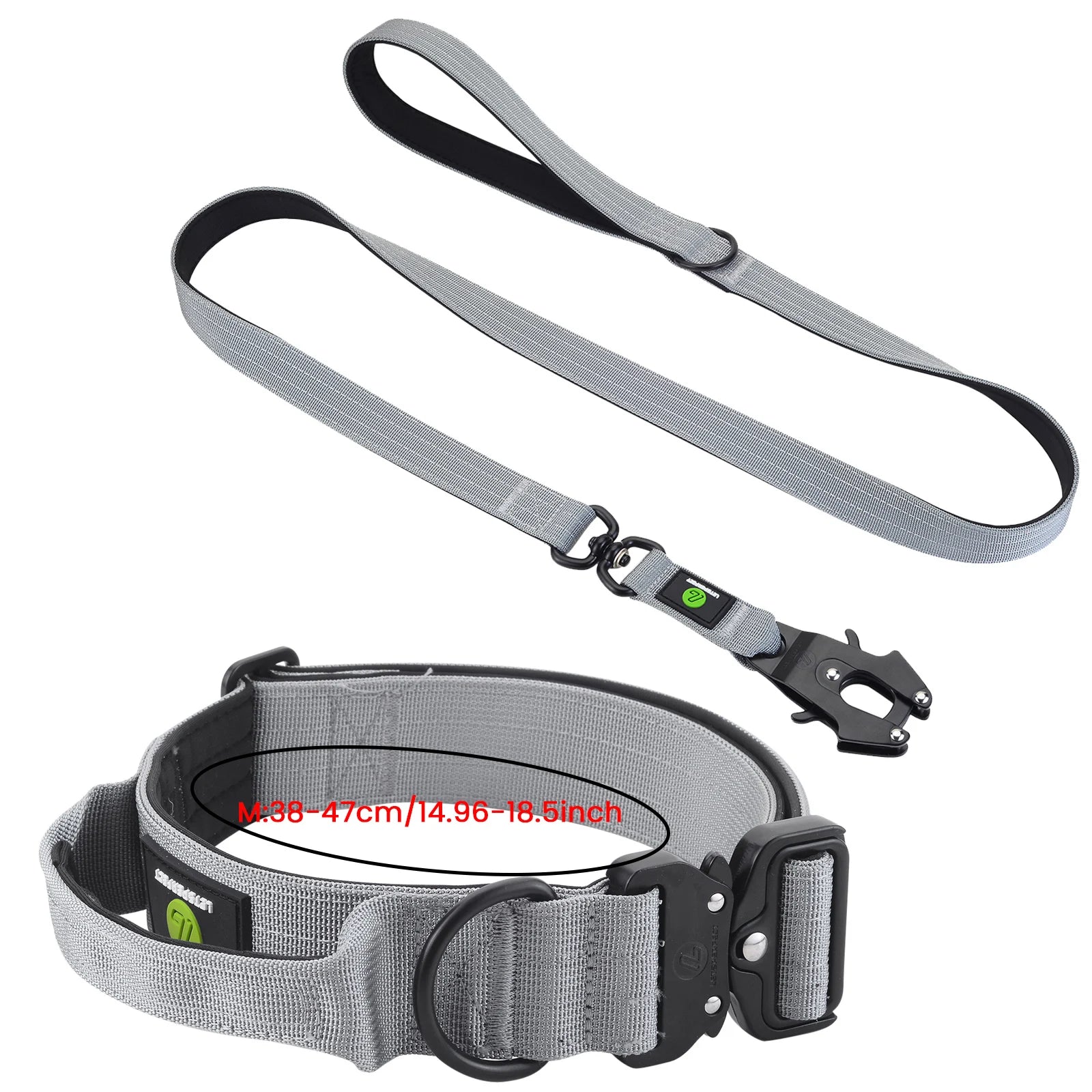 Tactical dog collar leash set leash handle military can dur nylon pit dog, medium large walking training pet accessories