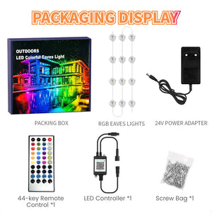 RGB 30M Eaves Lights Smart Bluetooth Permanent Outdoor Lights Outdoor Waterproof Garden Lighting Strings Decor Christmas Lights