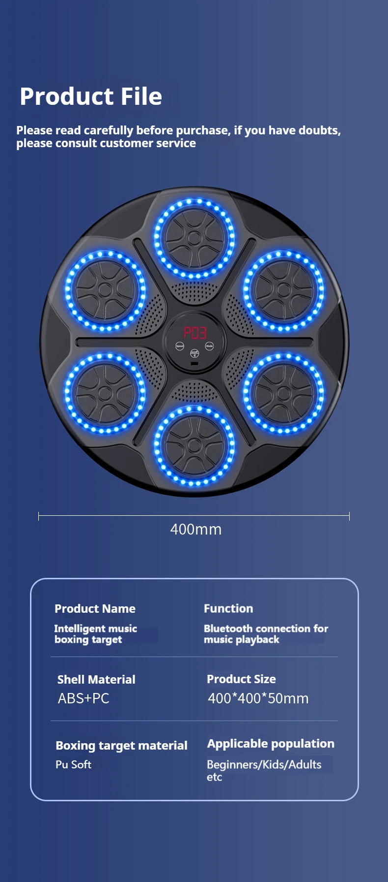 New Music Boxing Machine Smart Bluetooth Wall Mounted Music Boxing Trainer Gym Home Electronic Boxing Target Punching Equipment - You Offer