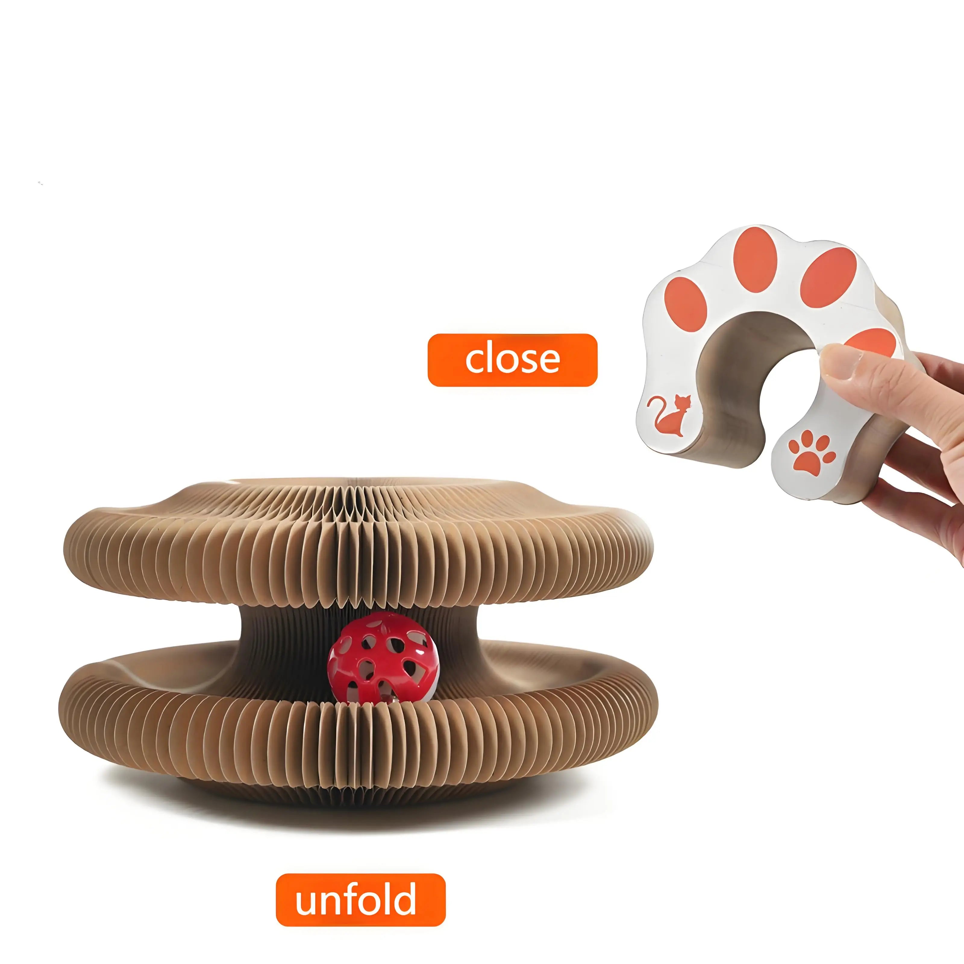 Cat Scratching Board with Bell – Corrugated Paper Toy, Durable Scratch Pad for Cats, Interactive Play & Stress Relief
