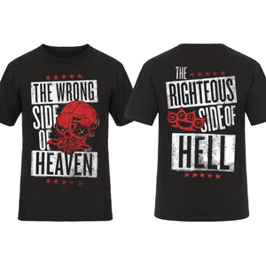 2026 Fashion Men T Shirt Double-sided Biker Skully Black By Five Finger Death Punch T-shirt Graphic Youth Cloth Streetwear S-4XL