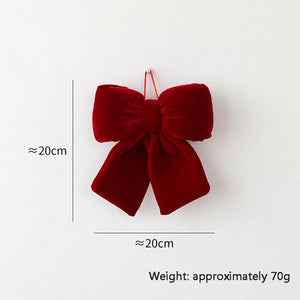 Velvet 3D Christmas Bow Christmas Tree Pendant Christmas Decoration Fence Stair Railing Fireplace Decoration