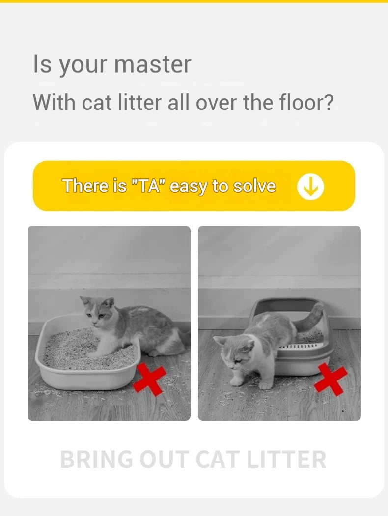90x60CM Large Cat Litter Mat Waterproof Double Layer Non Slip Litter Box Tray Washable Durable Pet Toilet Sand Trapping Mat