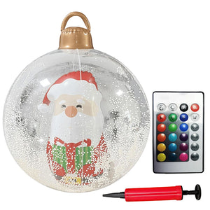 60cm Giant Inflatable Christmas Ball with Lights Remote Control Giant Luminous Inflatable Christmas Ball Outdoor Christmas Decor