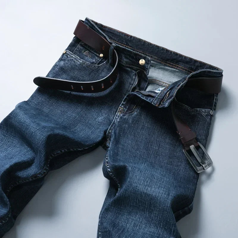 Mens High Quality Jeans Fashion Straight Denim Pants Men Classic Casual Jeans Male Plus Size Denim Trousers Ripped Jeans 28-40 - You Offer