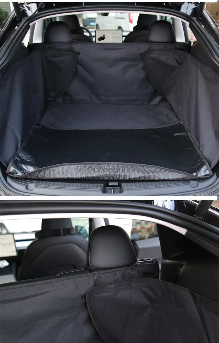 Rear Trunk Pet Mat for Tesla Model Y Juniper 2025 HW4.0 2024 Dog Seat Cover Fabric Oxford Waterproof Pad Bed Interior Protect