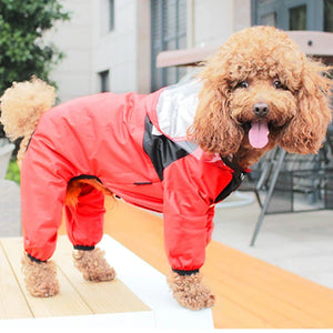 Pet Dog Raincoat Transparent Hooded Jumpsuit Dogs Waterproof Coat Water Resistant Clothes for Dogs Cats Jacket Pet Supplies