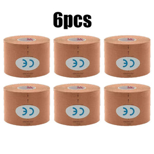1/6pcs Breathable Cotton Kinesiology Tape Sports Elastic Roll Adhesive Muscle Bandage Knee Elbow Protector Injury Pain Care Tape
