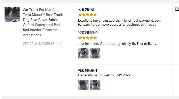 Rear Trunk Pet Mat for Tesla Model Y Juniper 2025 HW4.0 2024 Dog Seat Cover Fabric Oxford Waterproof Pad Bed Interior Protect