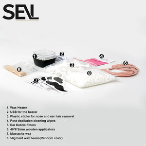USB Wax Heater Machine Depilatory Waxing Beans Heater Nose Facial Wax Kit Depilatory Waxing Beans Heater For Men and Women