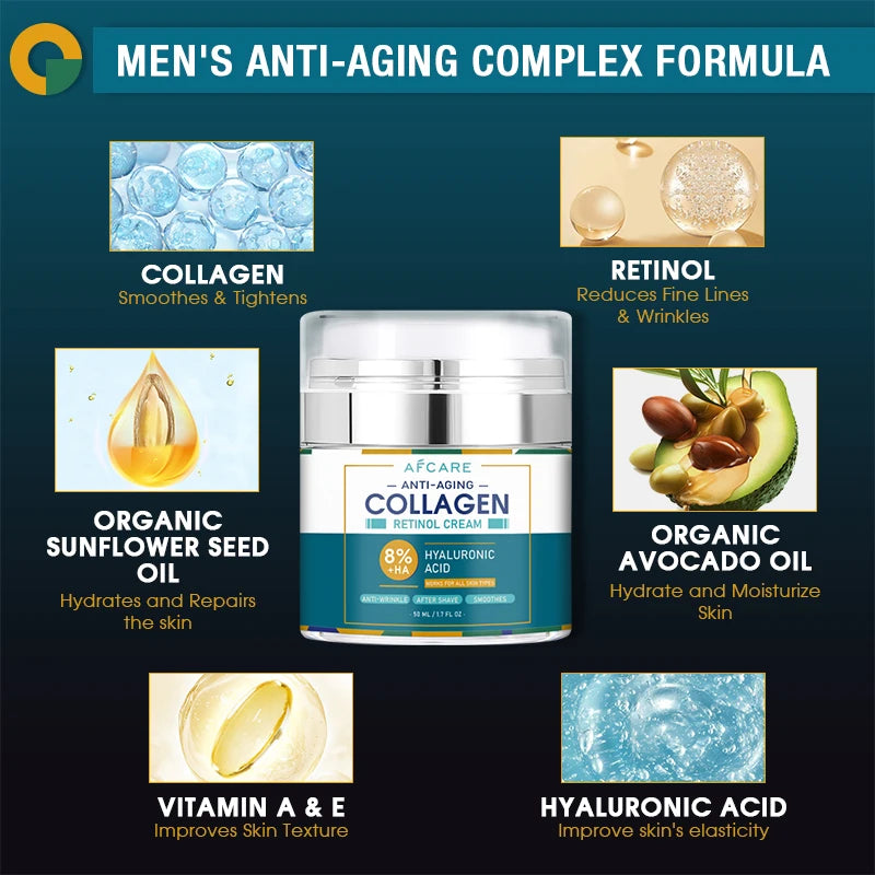 8% Collagen Face Cream Suit High Quality Hyaluronic Acid Anti-Wrinkle Retinol Moisturizing Anti-aging Facial Skincare Products