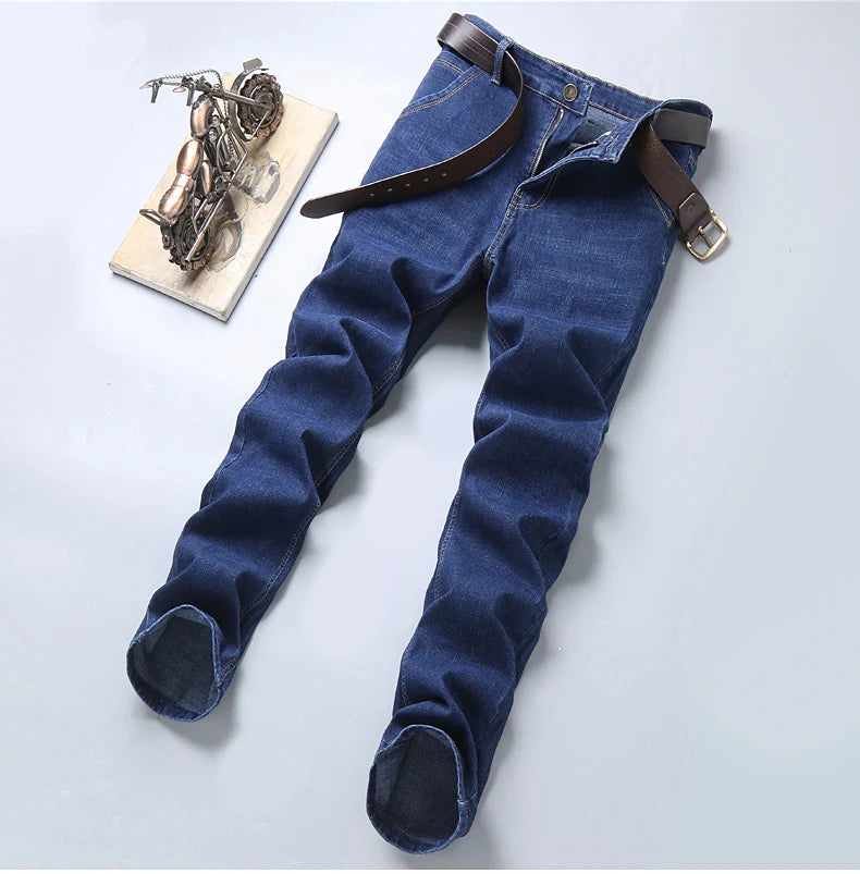 2025 New Men's Lightweight Slim Fit Pants, Comfortable and Soft, Business and Fashionable Straight Leg Casual Denim Pants - You Offer