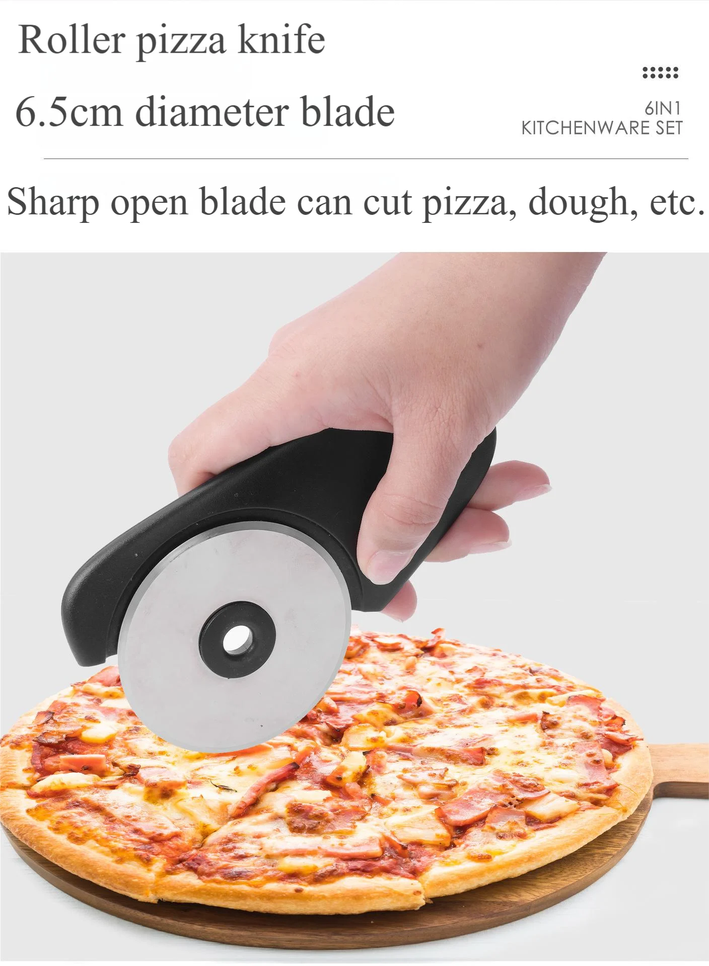 6 - in - 1 Stackable Kitchen Gadget Set | Peeler, Cheese Grater, Garlic Grinder, Bottle Opener, Pizza Cutter, Herb Cutter