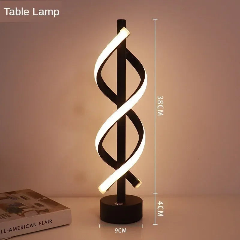 Minimalist creative floor lamp, bedroom living room personalized atmosphere lamp,Nordic minimalist LED circular curve floor lamp
