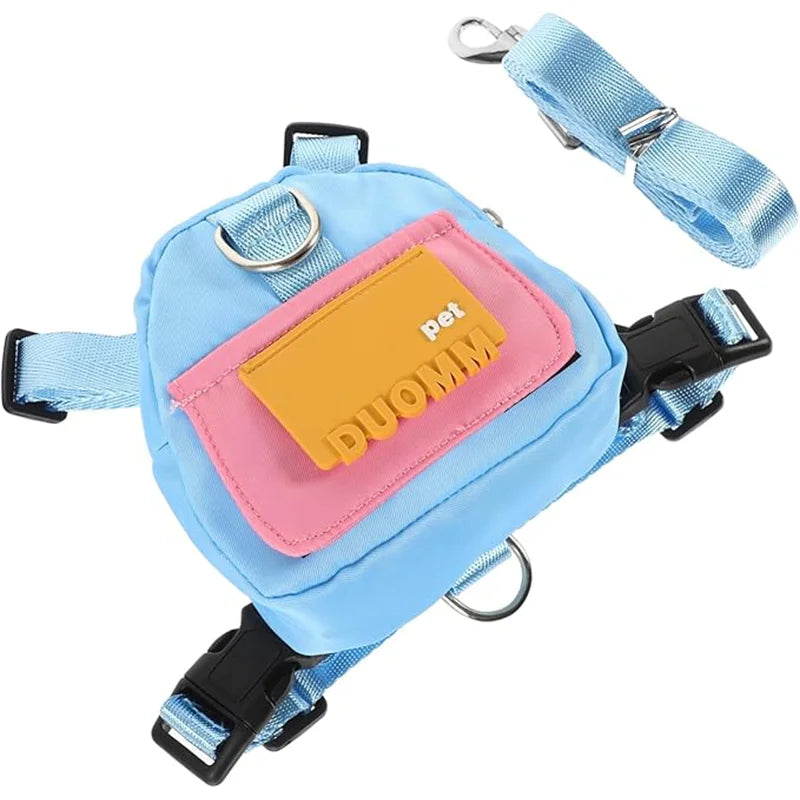 Cat and Dog Backpack Pet Traction Backpack Outdoor Travel Adjustable Pet Backpack Shoulders Pet Outing Equipment Breathable