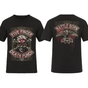 2026 Fashion Men T Shirt Double-sided Biker Skully Black By Five Finger Death Punch T-shirt Graphic Youth Cloth Streetwear S-4XL