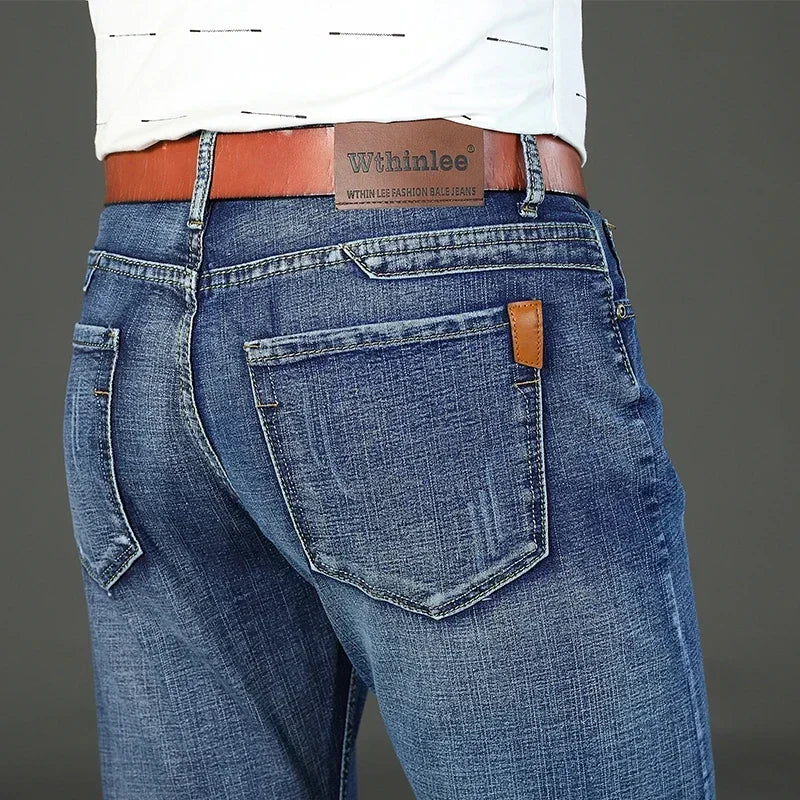 Mens High Quality Jeans Fashion Straight Denim Pants Men Classic Casual Jeans Male Plus Size Denim Trousers Ripped Jeans 28-40 - You Offer