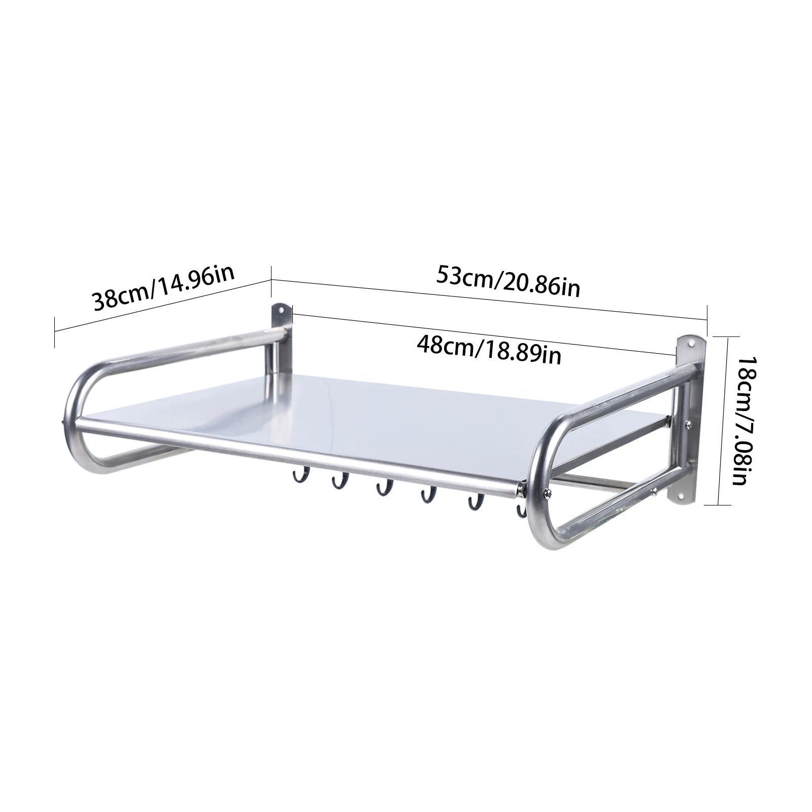 Microwave Stand, 2-Tier Adjustable Wall-Mounted, Stainless Steel, Ideal for Kitchen and Bathroom, Modern Design for Space Saving - You Offer