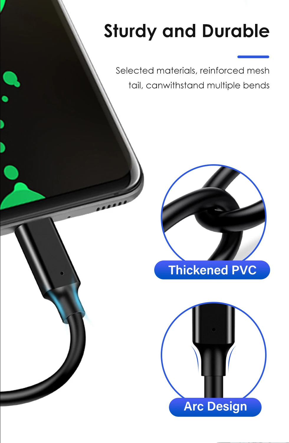 USB3.2 10Gbps Cable USB Type A to USB C 3.2 Gen2 Cable Data Transfer USB C SSD Hard Disk Cable 3A 60W QC 3.0 Fast Charging 2m 3m