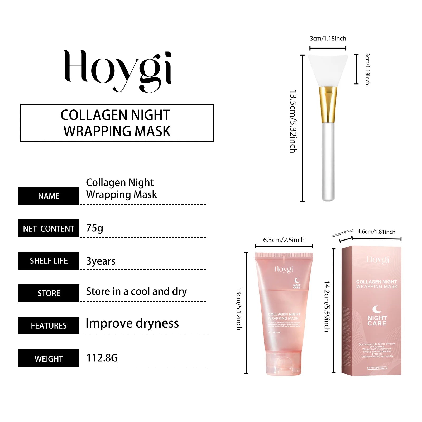 Collagen Peel-off Mask Deep Hydrating Firming Fade Fine Lines Shrink Pores Brightening Overnight Wrapping Mask Face Skin Care
