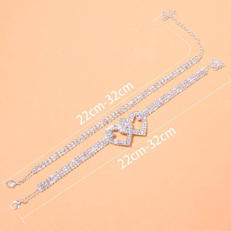 Beautiful Dazzling Cubic Zirconia Chain Anklet for Women Fashion Silver Color Ankle Bracelet Barefoot Sandals Foot Jewelry - You Offer