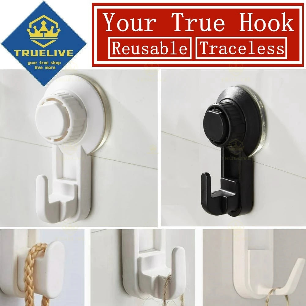 5/3/1PCS Free Punch Hook Suction Strong Suction Cup Hook Cup Clothes Hooks Bathroom Kitchen Vacuum Hook Multi-Purpose Hooks