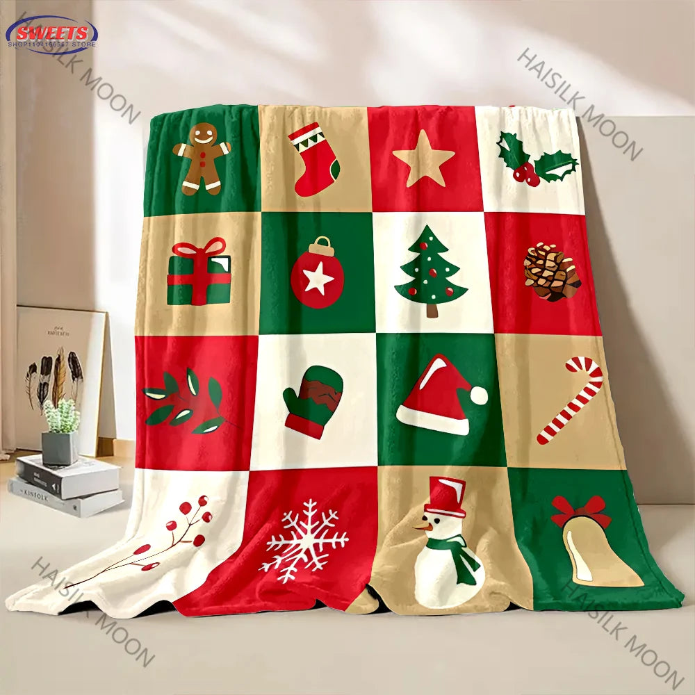 2025 New Christmas Theme Blanket Warm Soft Comfortable Home Travel Blanket Sofa Bedding Cover Blanket Christmas Gift for Friend