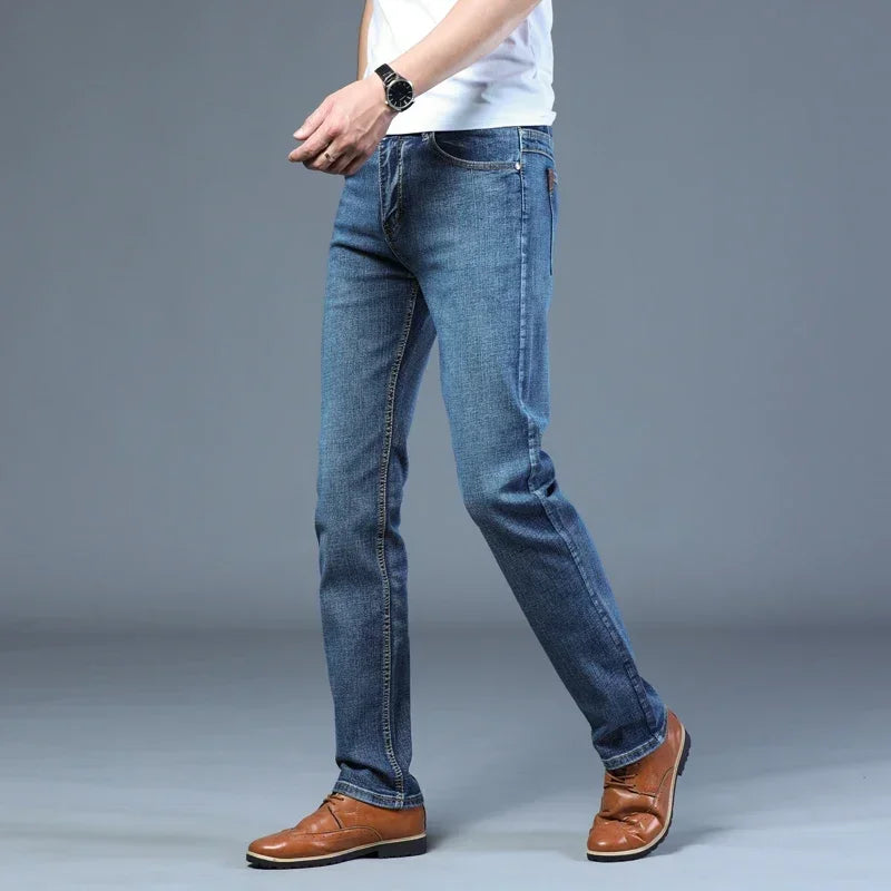 Mens High Quality Jeans Fashion Straight Denim Pants Men Classic Casual Jeans Male Plus Size Denim Trousers Ripped Jeans 28-40 - You Offer