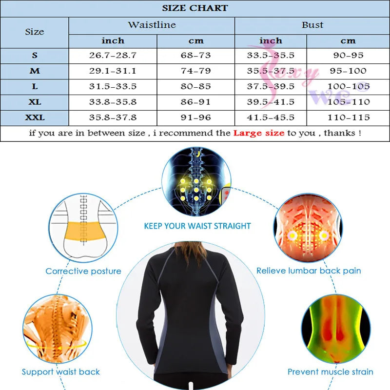 SEXYWG Slimming Body Shaper Fitness Women Neoprene Sauna Jacket Waist Trainer Shapewear Zipper Yoga Shirt Long Sleeve Blouse - You Offer