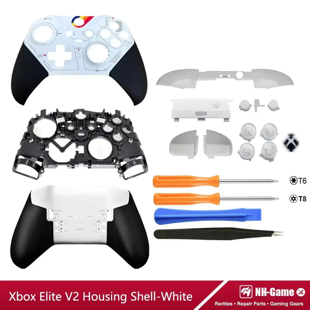 Replacement Housing Shell Kit For Xbox Elite Series 2 Controller Front Case Back Cover LB RB Bumper Button Grips Carry Bag