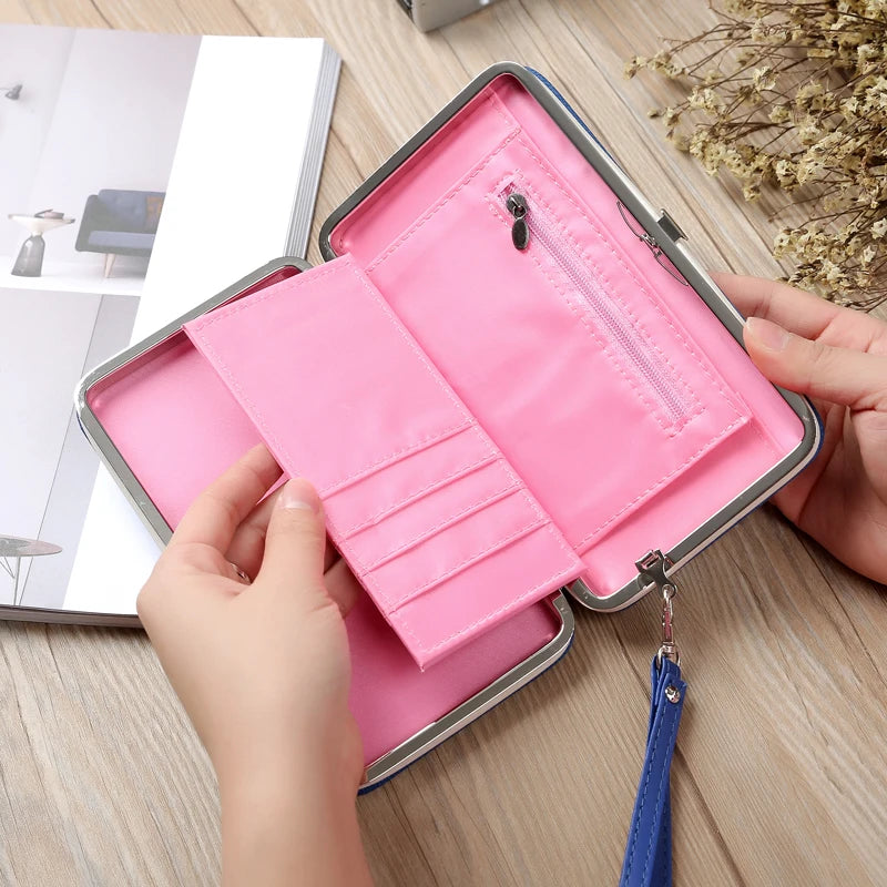 Fashion Women Clutch Wallet Long Card Holder Case Purse Cellphone Case Handbag With Wristlet - You Offer