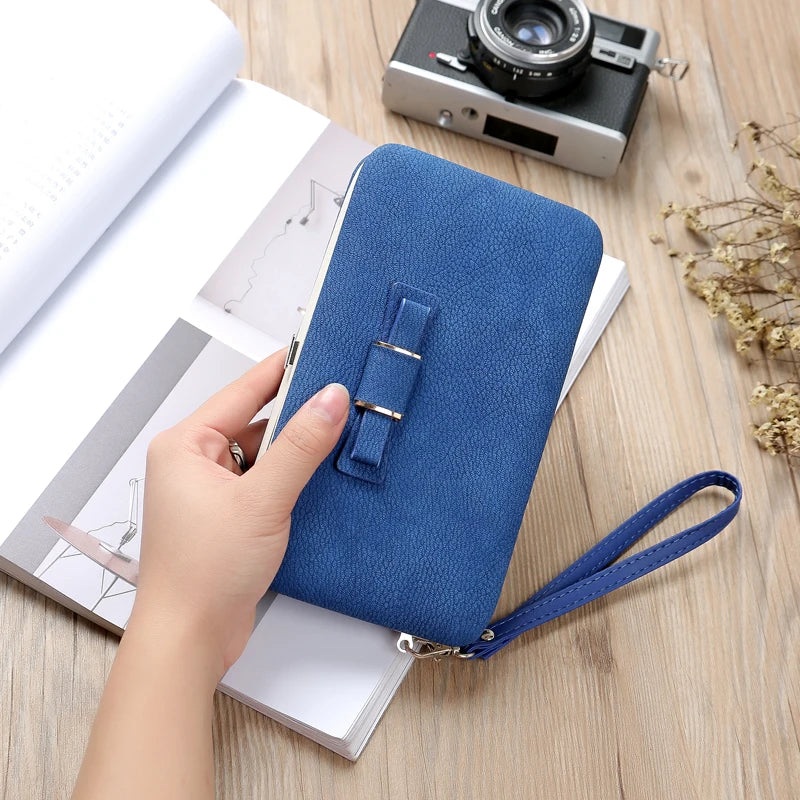 Fashion Women Clutch Wallet Long Card Holder Case Purse Cellphone Case Handbag With Wristlet - You Offer