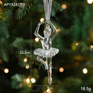 Christmas Ice Crystal Pendants, Christmas Tree Decorations, Transparent Acrylic Angels, Luxury Decorations, Scene Setting Props