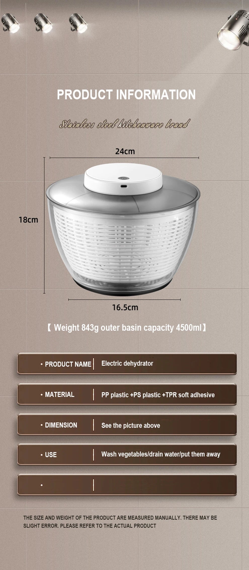 Salad Spinner Electric/Manual Vegetable Dehydrator Multifunction Food Fruit Dryer Quick Drying Drain Basket Kitchen Accessories