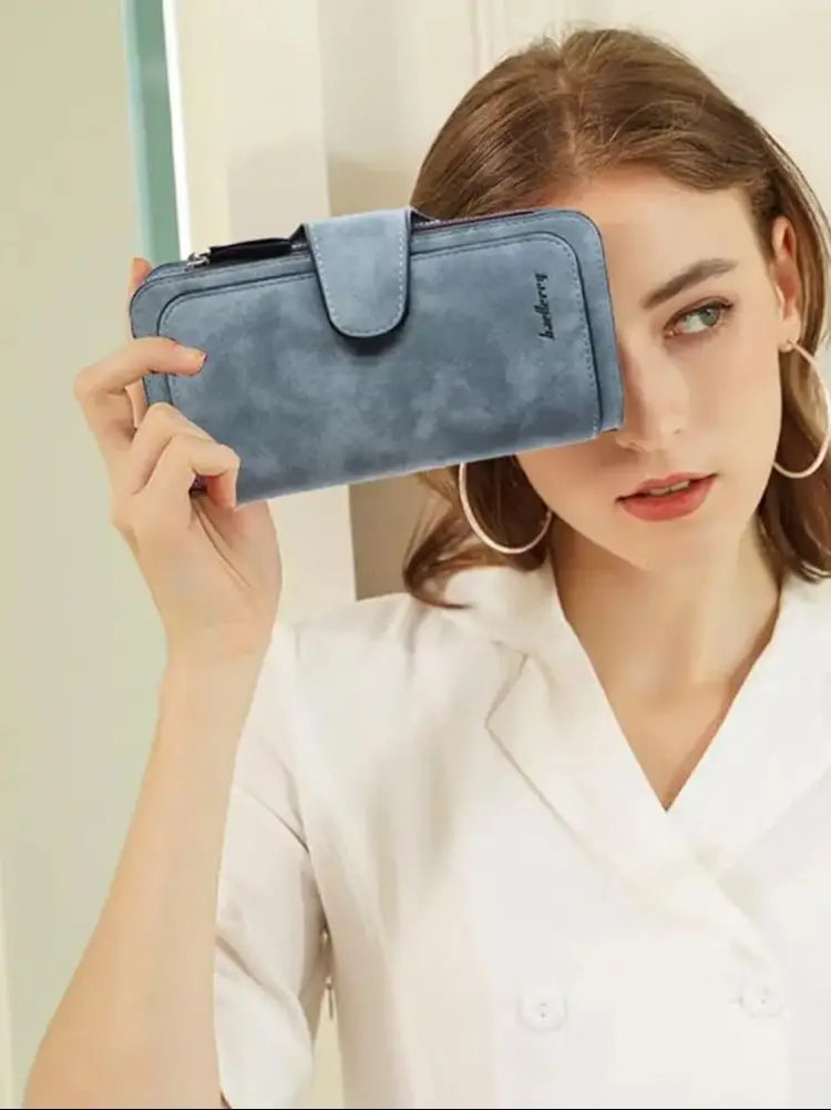 Long Wallet For Women Large Capacity Trifold Credit Card Holder Organizer Clutch Cellphone Handbag - You Offer