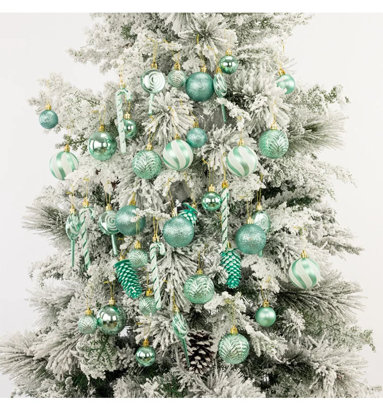 29/40/50pcs Silver Red Special-shaped Christmas Ball Ornaments Christmas Tree Party Decoration Christmas Spheres Pendant New