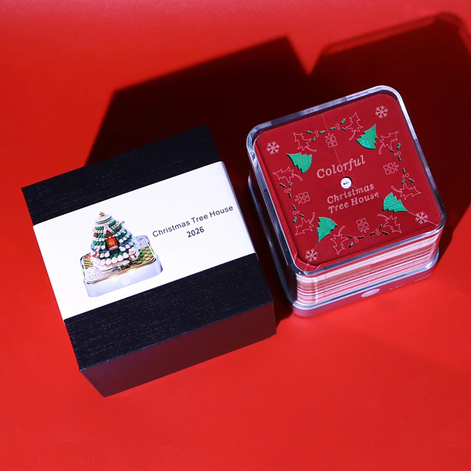 Desk Time Piece Calendar 2026 Desk Calendar With Light 3D Tear-away Calendar Paper Carving Art Memo Pad Notepad Christmas
