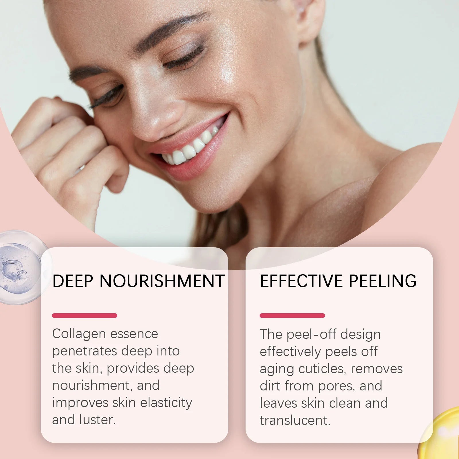 Collagen Peel-off Mask Deep Hydrating Firming Fade Fine Lines Shrink Pores Brightening Overnight Wrapping Mask Face Skin Care