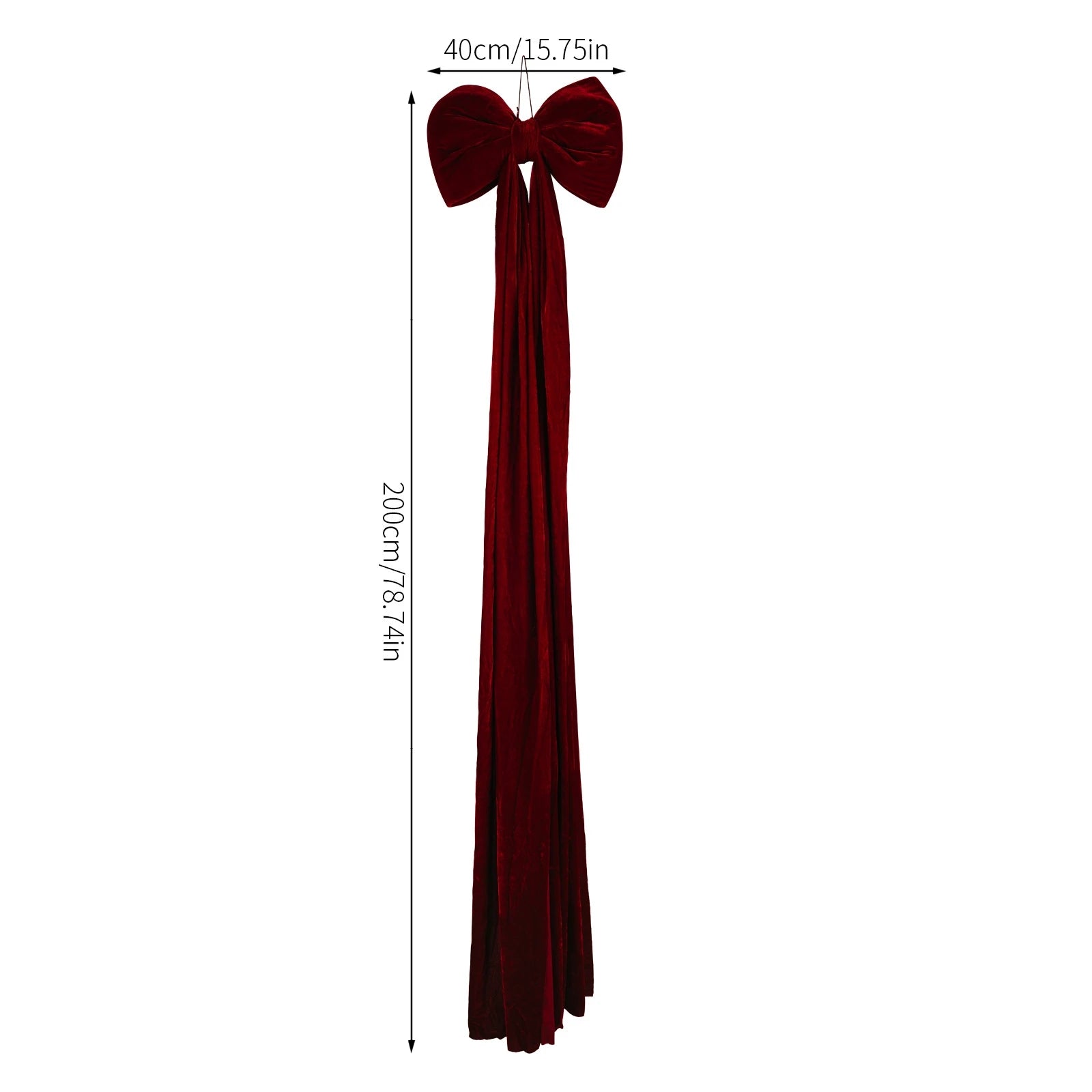 1Pc Large Christmas Bow Pendant Christmas Tree Decoration Wine Red Non Fallen Bow Tree Pendant