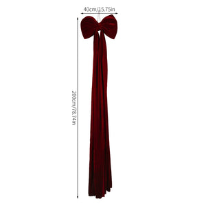 1Pc Large Christmas Bow Pendant Christmas Tree Decoration Wine Red Non Fallen Bow Tree Pendant