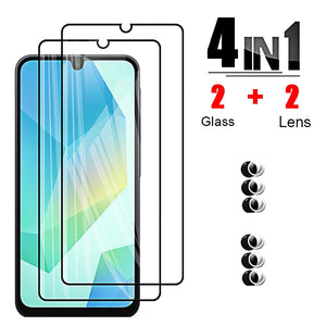 Protective Glass for Samsung Galaxy A16 4G 5G A15 A25 A35 A55 Screen Protectors Tempered a 16 15 25 Camera Soft Lens Cover Film