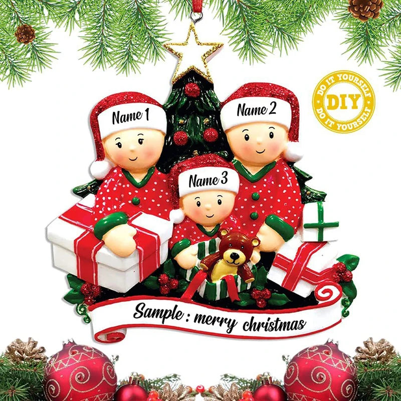Christmas Pendant DIY Personal Family Christmas Decorations For Home 2023 Navidad Christmas Tree Hanging Ornament New Year 2024