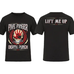 2026 Fashion Men T Shirt Double-sided Biker Skully Black By Five Finger Death Punch T-shirt Graphic Youth Cloth Streetwear S-4XL